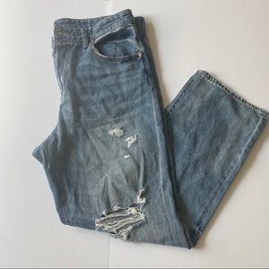 [Aero] Blue 90’s Slouch Distressed Jeans Sz 34/14